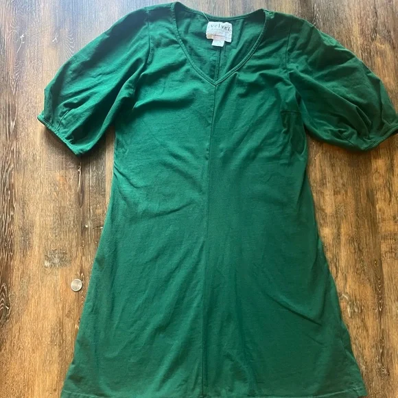 Anthropologie Green short sleeve dress - Picture 2 of 5